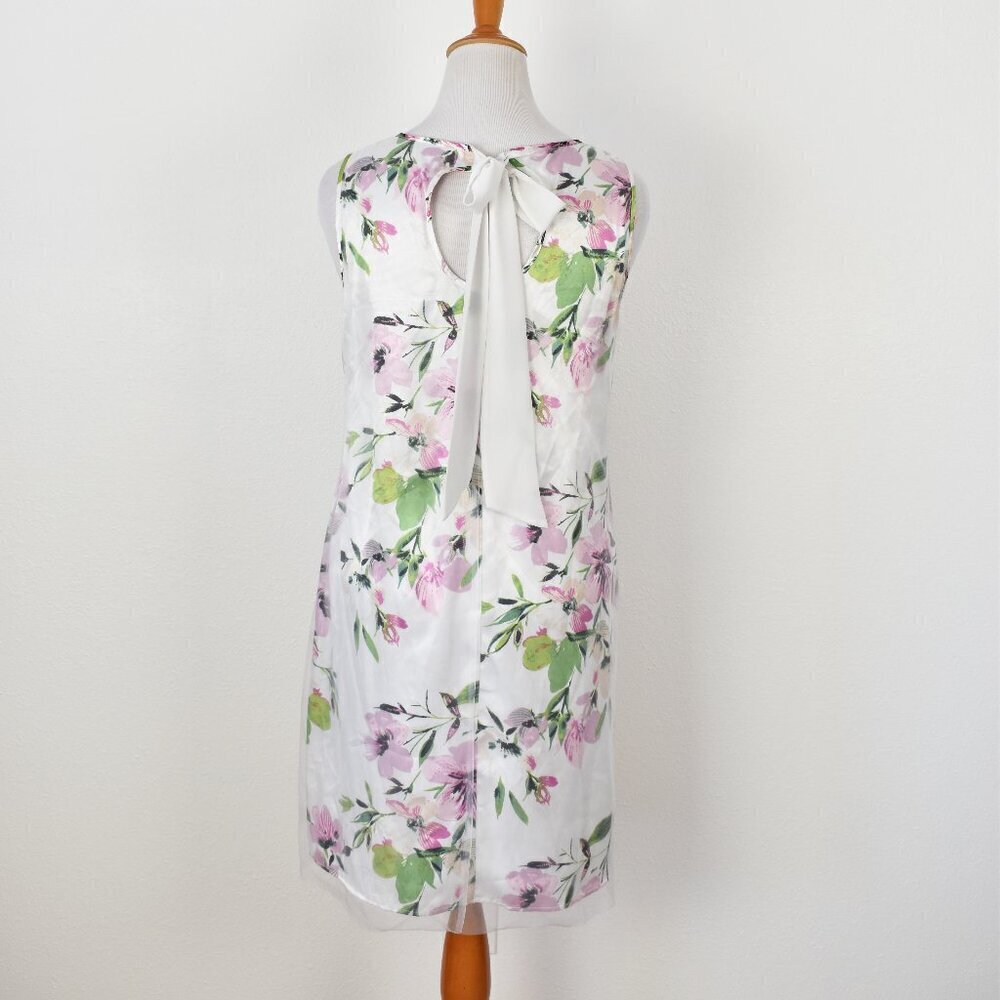Spense Floral Embroidered Tulle Overlay Shift Dress NEW - L - Picture 7 of 12